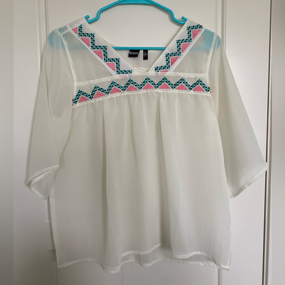Cruel girl chiffon style blouse. Size small. Worn once